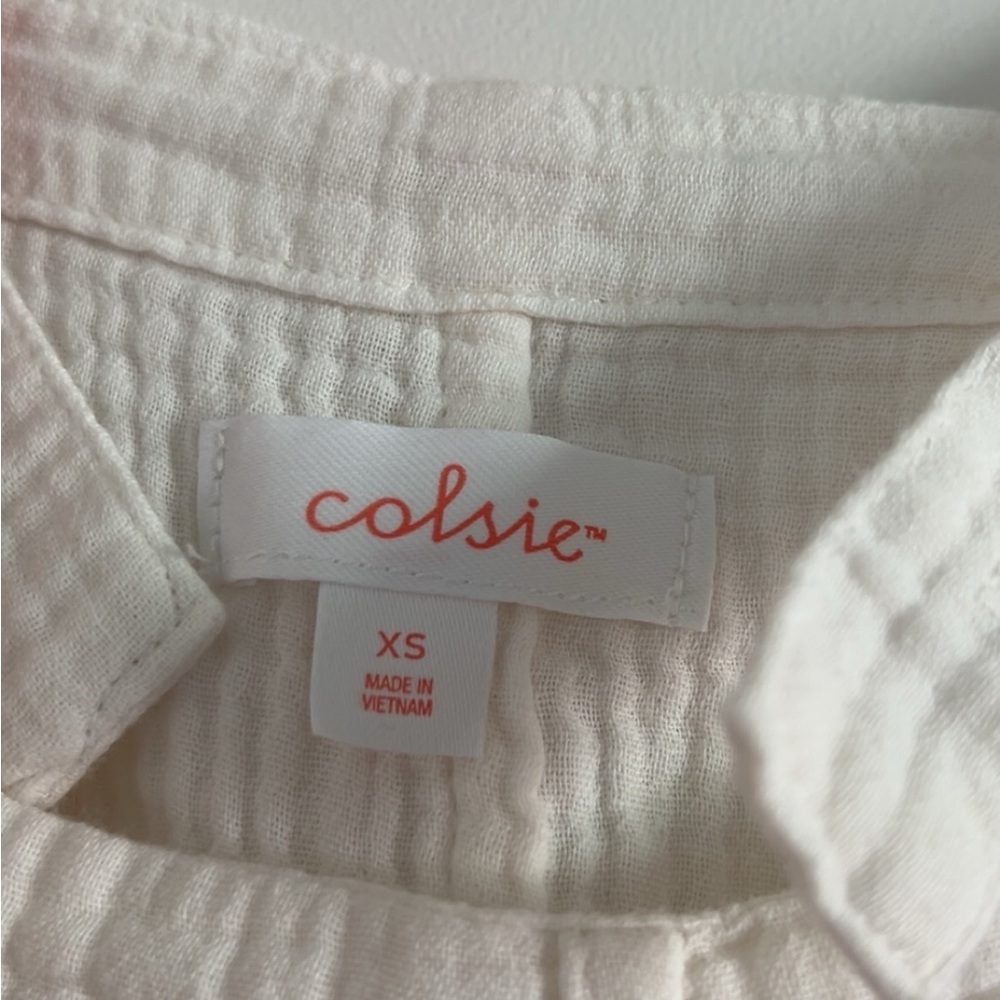 Colsie Cream Textured Overalls - Picture 3 of 3